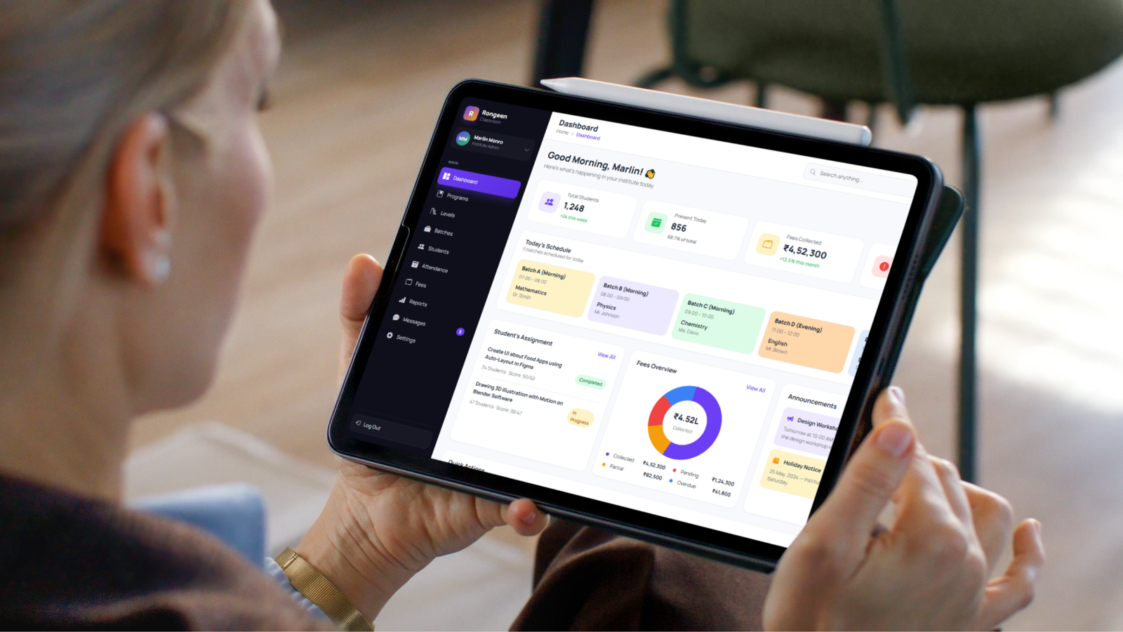 Rongeen Classroom dashboard preview
